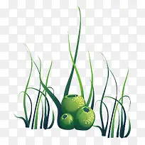 手绘水草矢量素材-空若网 手绘水草矢量素材-空若网