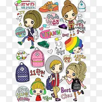 韩国贴纸元素-空若网 韩国贴纸元素-空若网