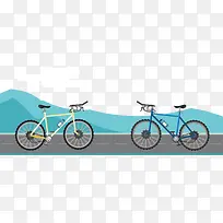 矢量图两辆自行车-空若网 矢量图两辆自行车-空若网