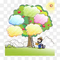 卡通苹果树素材-空若网 卡通苹果树素材-空若网