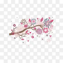 卡通树枝手绘树叶花朵-空若网 卡通树枝手绘树叶花朵-空若网