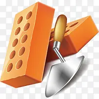 手绘铲子红砖工匠-空若网 手绘铲子红砖工匠-空若网