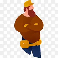 卡通教练夸张人物插画-空若网 卡通教练夸张人物插画-空若网