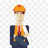 卡通建筑师人物矢量图-空若网 卡通建筑师人物矢量图-空若网