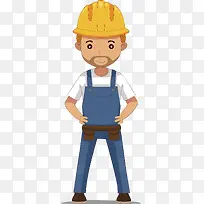 穿背带裤的工程师卡通人物-空若网 穿背带裤的工程师卡通人物-空若网