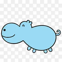 手绘卡通河马矢量图-空若网 手绘卡通河马矢量图-空若网