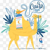 时尚骆驼动物插画矢量图-空若网 时尚骆驼动物插画矢量图-空若网