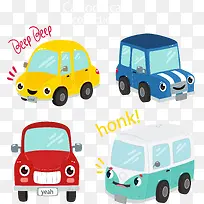 卡通表情车辆矢量-空若网 卡通表情车辆矢量-空若网