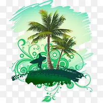 卡通椰树-空若网 卡通椰树-空若网