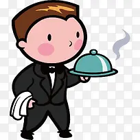 服务生卡通人物图案-空若网 服务生卡通人物图案-空若网