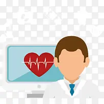 卡通医疗心电图插画-空若网 卡通医疗心电图插画-空若网