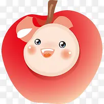 卡通创意水果可爱娃娃脸苹果-空若网 卡通创意水果可爱娃娃脸苹果-空若网