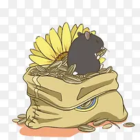 矢量葵花籽和仓鼠-空若网 矢量葵花籽和仓鼠-空若网