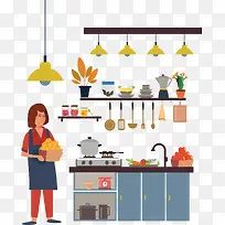 在厨房忙碌的妈妈-空若网 在厨房忙碌的妈妈-空若网