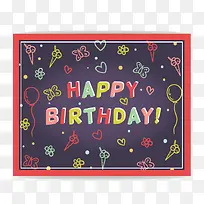 彩绘生日祝福卡矢量素材-空若网 彩绘生日祝福卡矢量素材-空若网