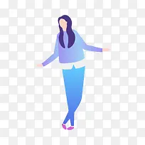时尚渐变女性插画矢量图-空若网 时尚渐变女性插画矢量图-空若网
