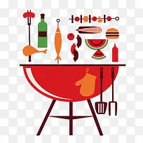 扁平化烧烤插画设计-空若网 扁平化烧烤插画设计-空若网