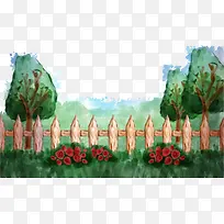 矢量水彩花园-空若网 矢量水彩花园-空若网