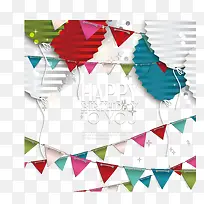 矢量扁平化气球彩带-空若网 矢量扁平化气球彩带-空若网