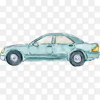 创意水彩蓝色汽车插画装饰-空若网 创意水彩蓝色汽车插画装饰-空若网