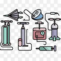 手绘多彩工具打气筒-空若网 手绘多彩工具打气筒-空若网