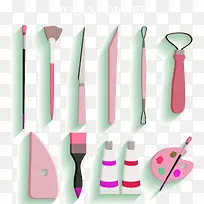 绘画工具矢量素材-空若网 绘画工具矢量素材-空若网