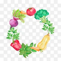 手绘蔬菜花环-空若网 手绘蔬菜花环-空若网