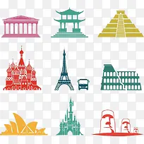 世界著名地标插画-空若网 世界著名地标插画-空若网