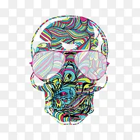 矢量戴眼镜的骷髅-空若网 矢量戴眼镜的骷髅-空若网