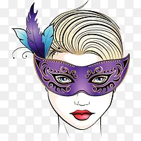 手绘戴面具的美女-空若网 手绘戴面具的美女-空若网