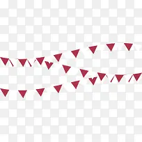 手绘红色三角形彩带-空若网 手绘红色三角形彩带-空若网
