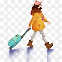 旅行出游卡通手绘插画素材-空若网 旅行出游卡通手绘插画素材-空若网