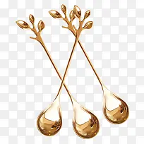 北欧创意镜面抛光树枝金勺子-空若网 北欧创意镜面抛光树枝金勺子-空若网
