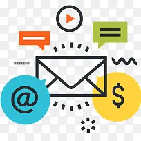 电子邮件卡通插画-空若网 电子邮件卡通插画-空若网