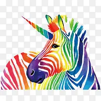 矢量彩色斑马-空若网 矢量彩色斑马-空若网