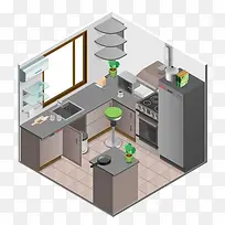 厨房效果图-空若网 厨房效果图-空若网