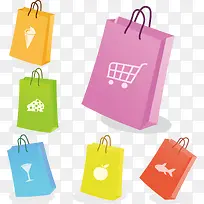 矢量多彩购物袋-空若网 矢量多彩购物袋-空若网