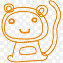 橙色简笔画小熊国庆-空若网 橙色简笔画小熊国庆-空若网