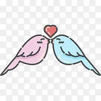 情人节亲嘴的小鸟-空若网 情人节亲嘴的小鸟-空若网