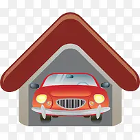 卡通手绘红色卡通汽车装饰图案-空若网 卡通手绘红色卡通汽车装饰图案-空若网