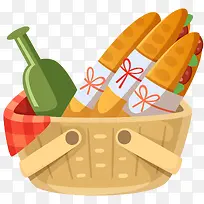 一篮食物矢量插画-空若网 一篮食物矢量插画-空若网