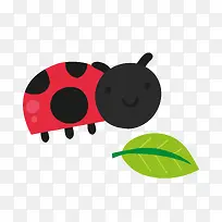绿叶可爱的瓢虫免抠素材-空若网 绿叶可爱的瓢虫免抠素材-空若网