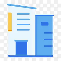 蓝色扁平化建筑房屋元素-空若网 蓝色扁平化建筑房屋元素-空若网