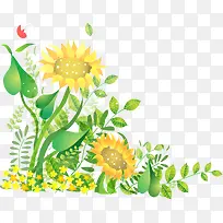 向日葵插画矢量图-空若网 向日葵插画矢量图-空若网
