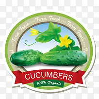 新鲜黄瓜标签矢量素材-空若网 新鲜黄瓜标签矢量素材-空若网