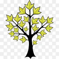 黄色叶子的矢量树-空若网 黄色叶子的矢量树-空若网