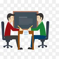 卡通扁平化一对一教学交谈课堂p-空若网 卡通扁平化一对一教学交谈课堂p-空若网