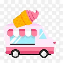 雪糕流动餐车矢量素材-空若网 雪糕流动餐车矢量素材-空若网