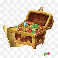 手绘矢量宝箱里的珠宝png-空若网 手绘矢量宝箱里的珠宝png-空若网