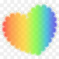 七彩渐变花边爱心-空若网 七彩渐变花边爱心-空若网